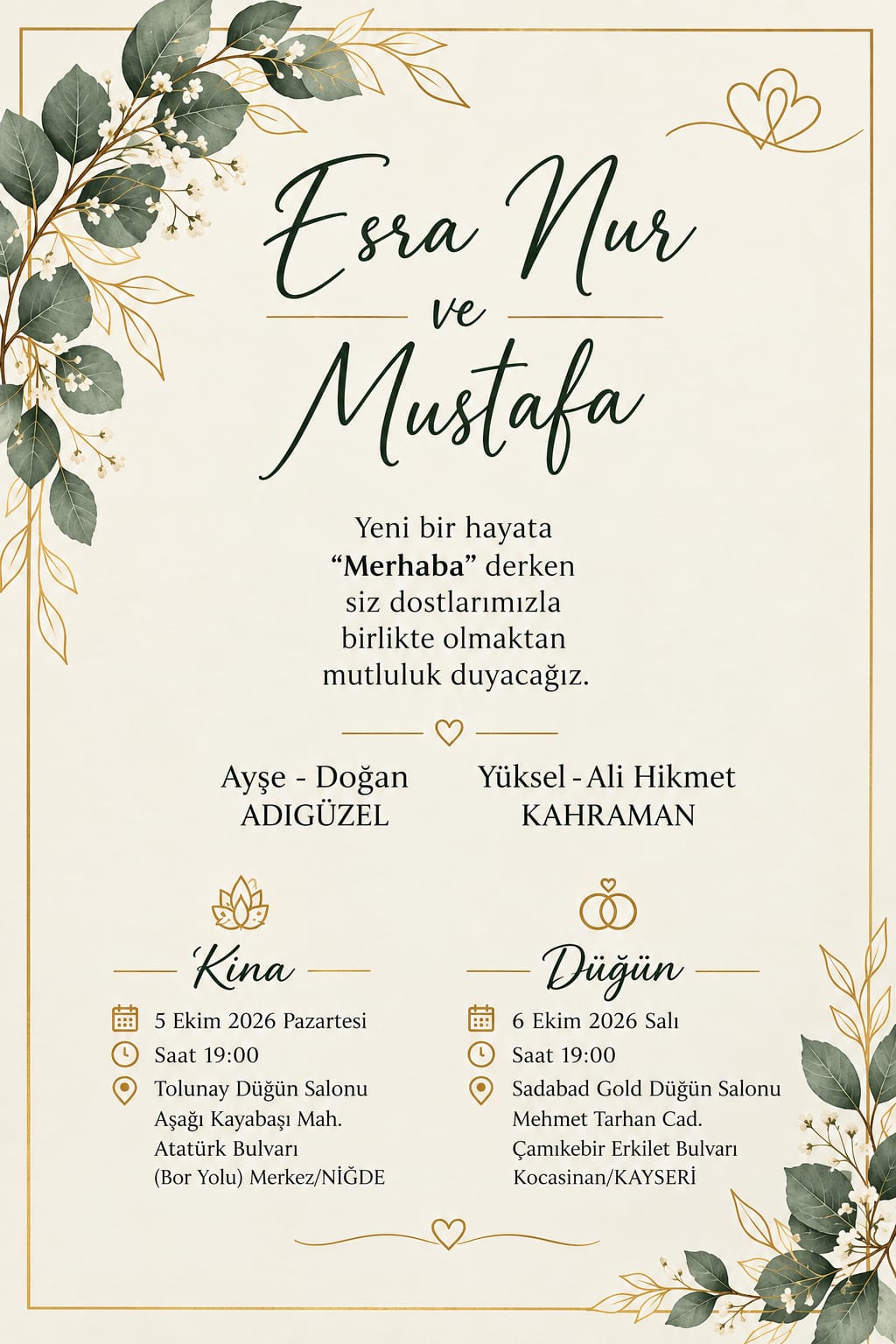 MUTLULUKLAR DİLERİZ...